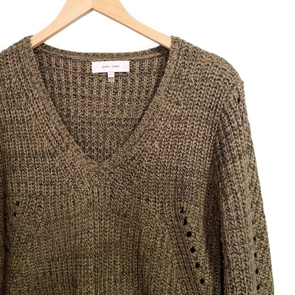 John + Jenn Revolve Constance Sweater Olive Green Pullover Women’s Size Medium - Picture 5 of 12